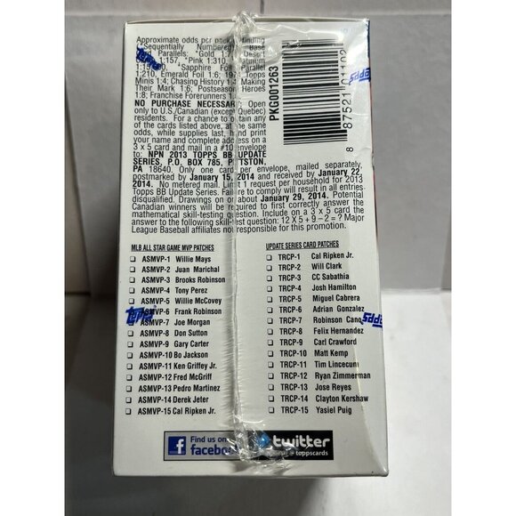 2013 Topps Update Baseball 10-Pack Blaster Box  Blue-Border Arendo, Yelich, Cole - Picture 4 of 5